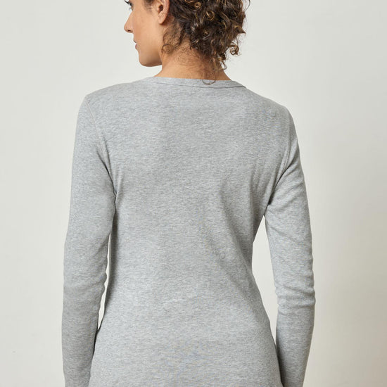 Long Sleeve Crew Womens Top Heather Grey A2