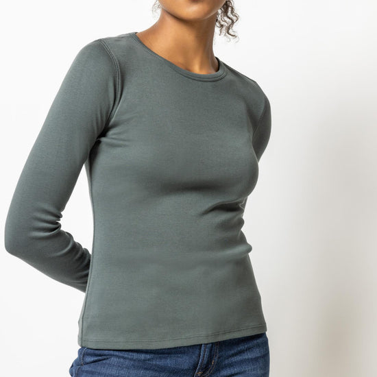 Long Sleeve Crew Womens Top Mineral A1