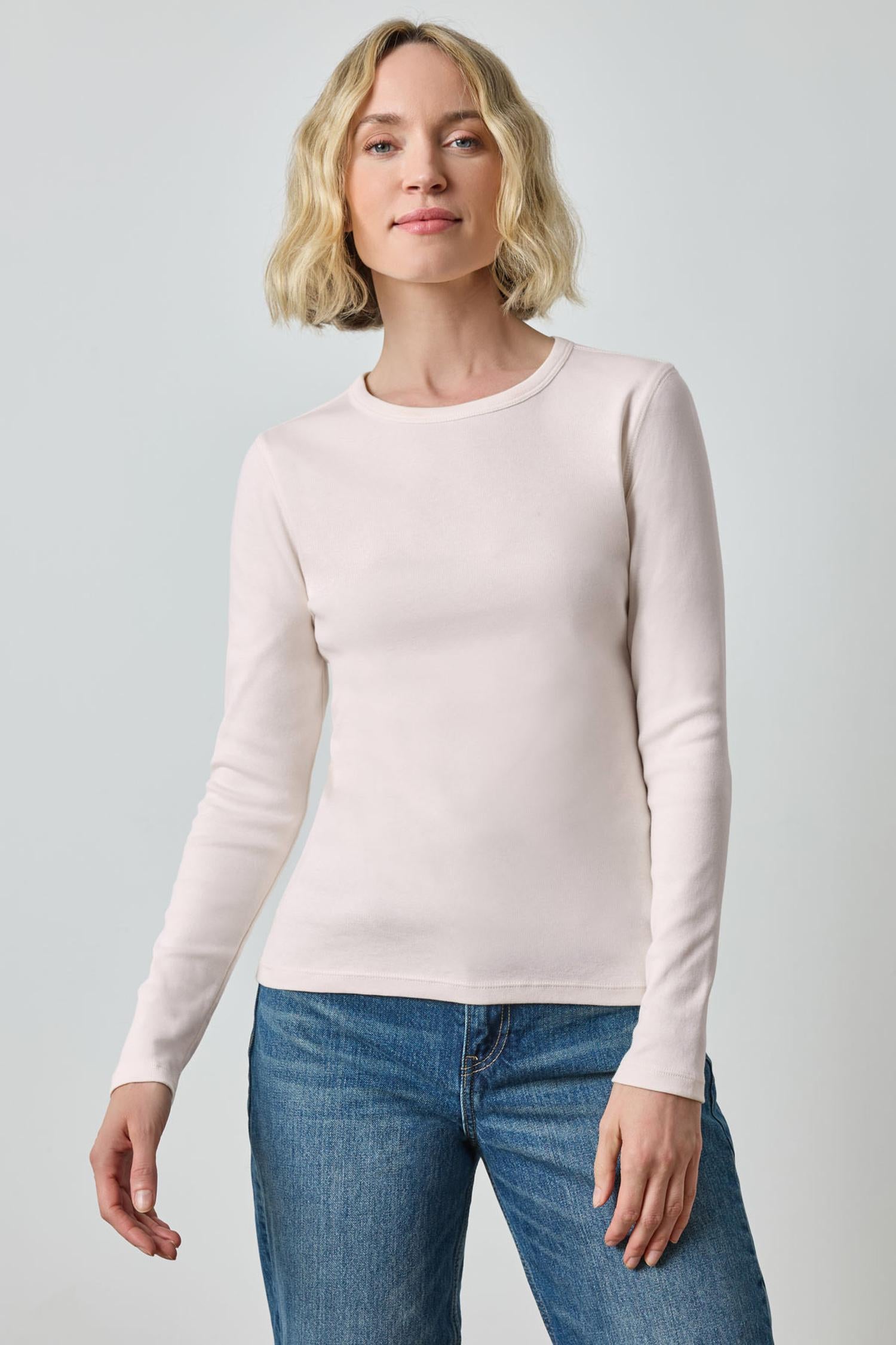Long Sleeve Crew Womens Top Petal A1