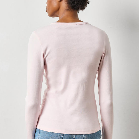 Long Sleeve Crew in color Petal Image A2
