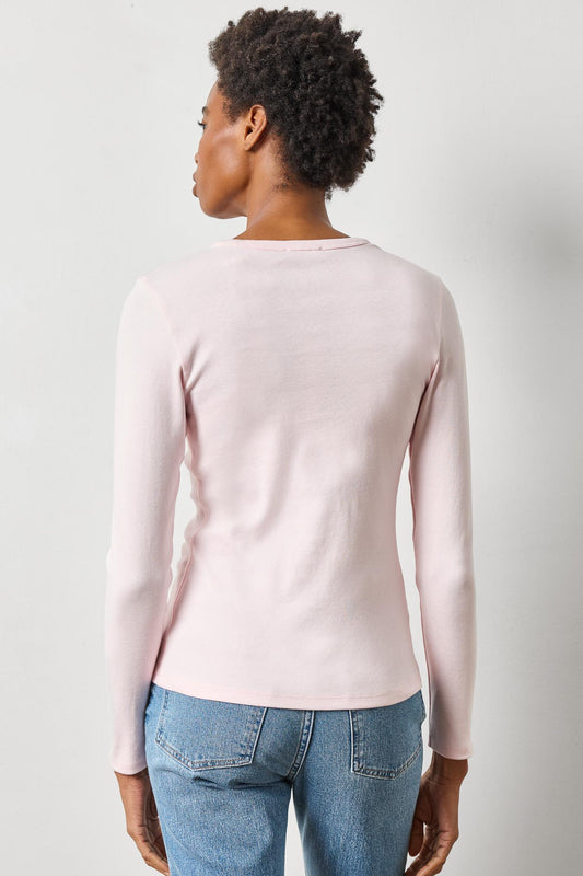 Long Sleeve Crew in color Petal Image A2