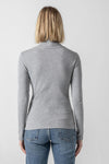 Long Sleeve Turtleneck Tee Womens Top Heather Grey A2