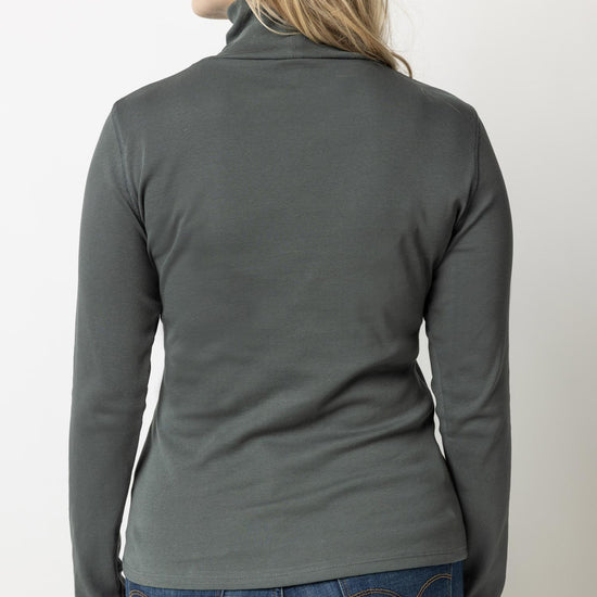 Long Sleeve Turtleneck Tee Womens Top Mineral A2