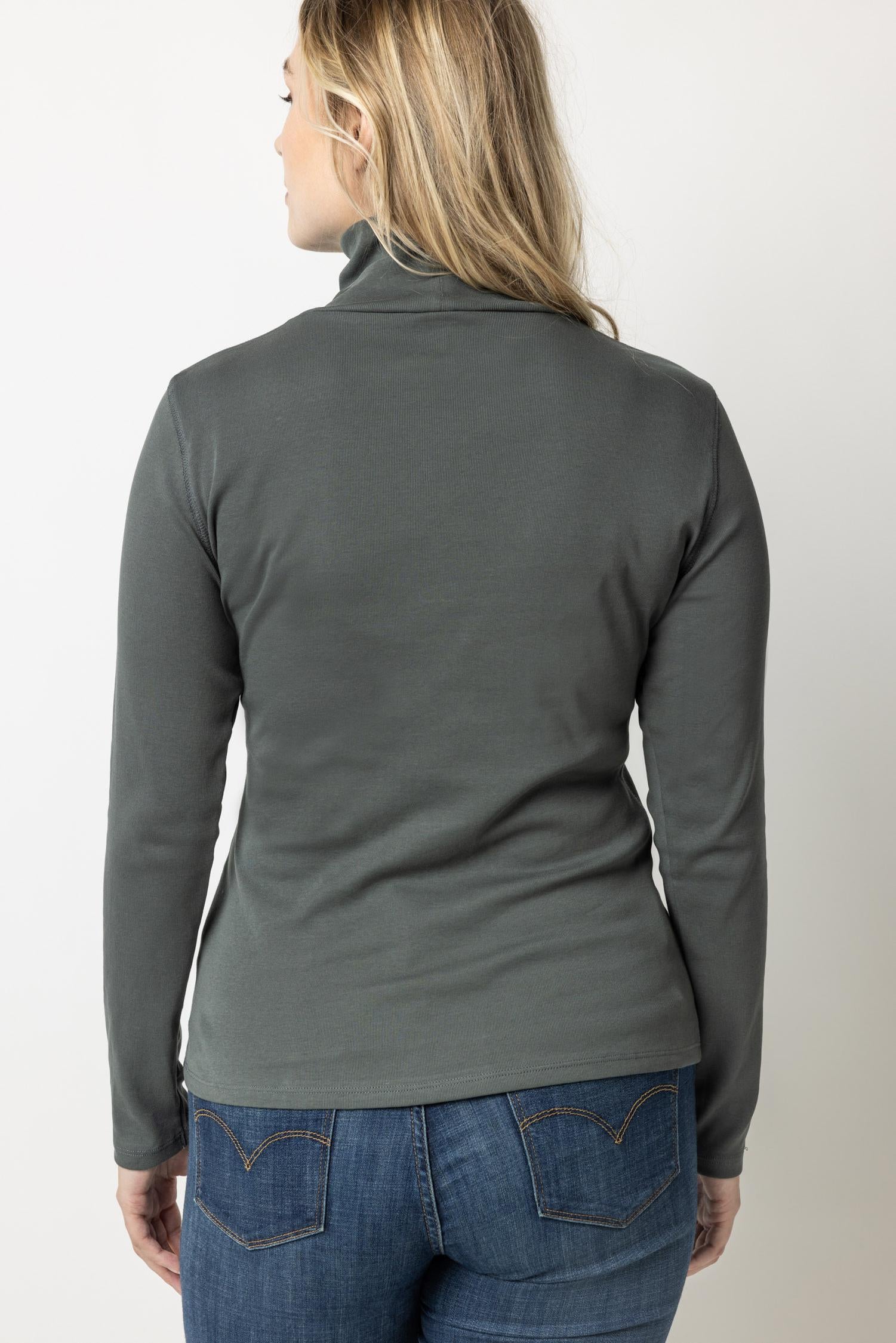 Long Sleeve Turtleneck Tee Womens Top Mineral A2