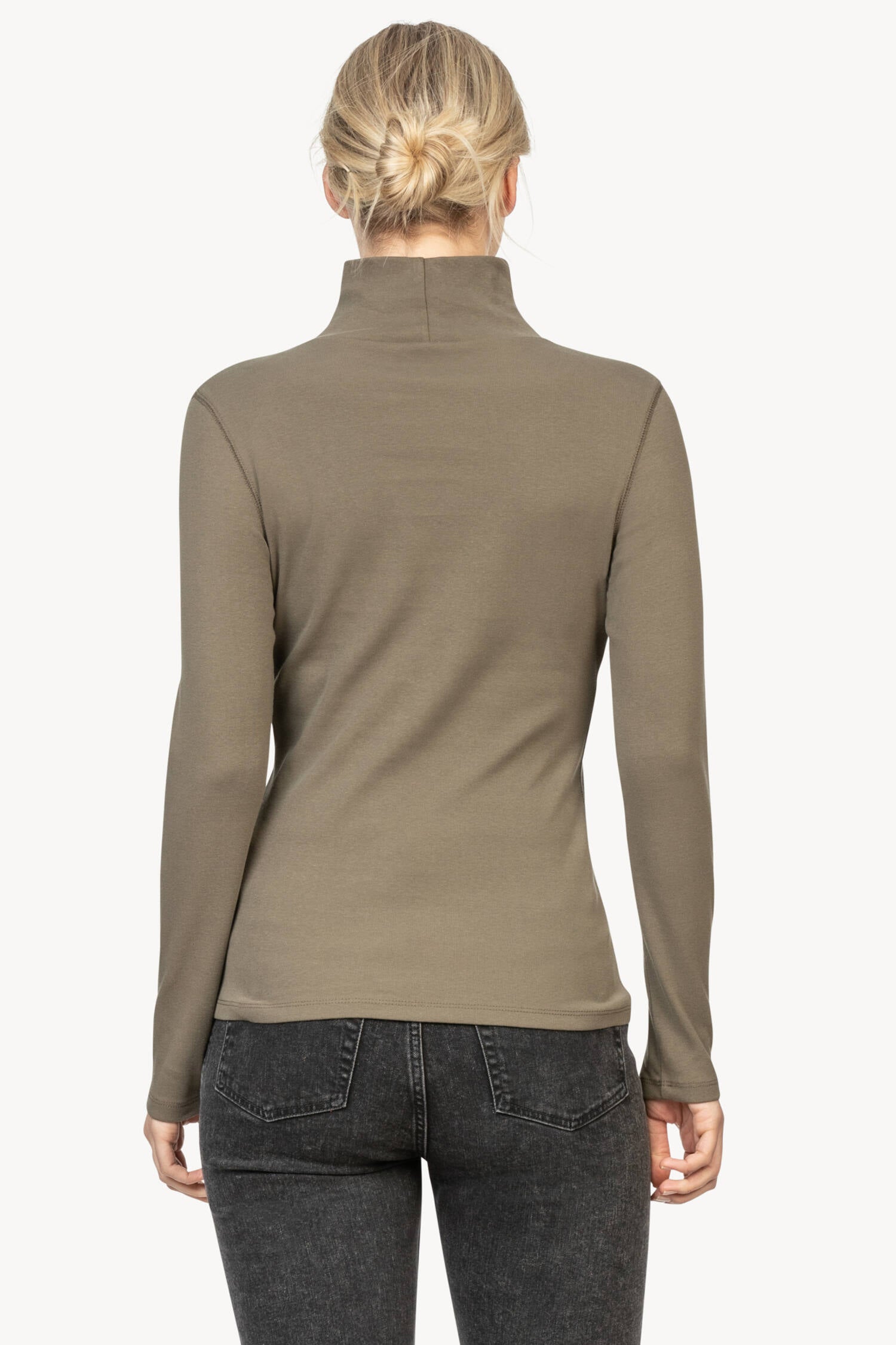 Long Sleeve Turtleneck Tee Womens Top Moss A2