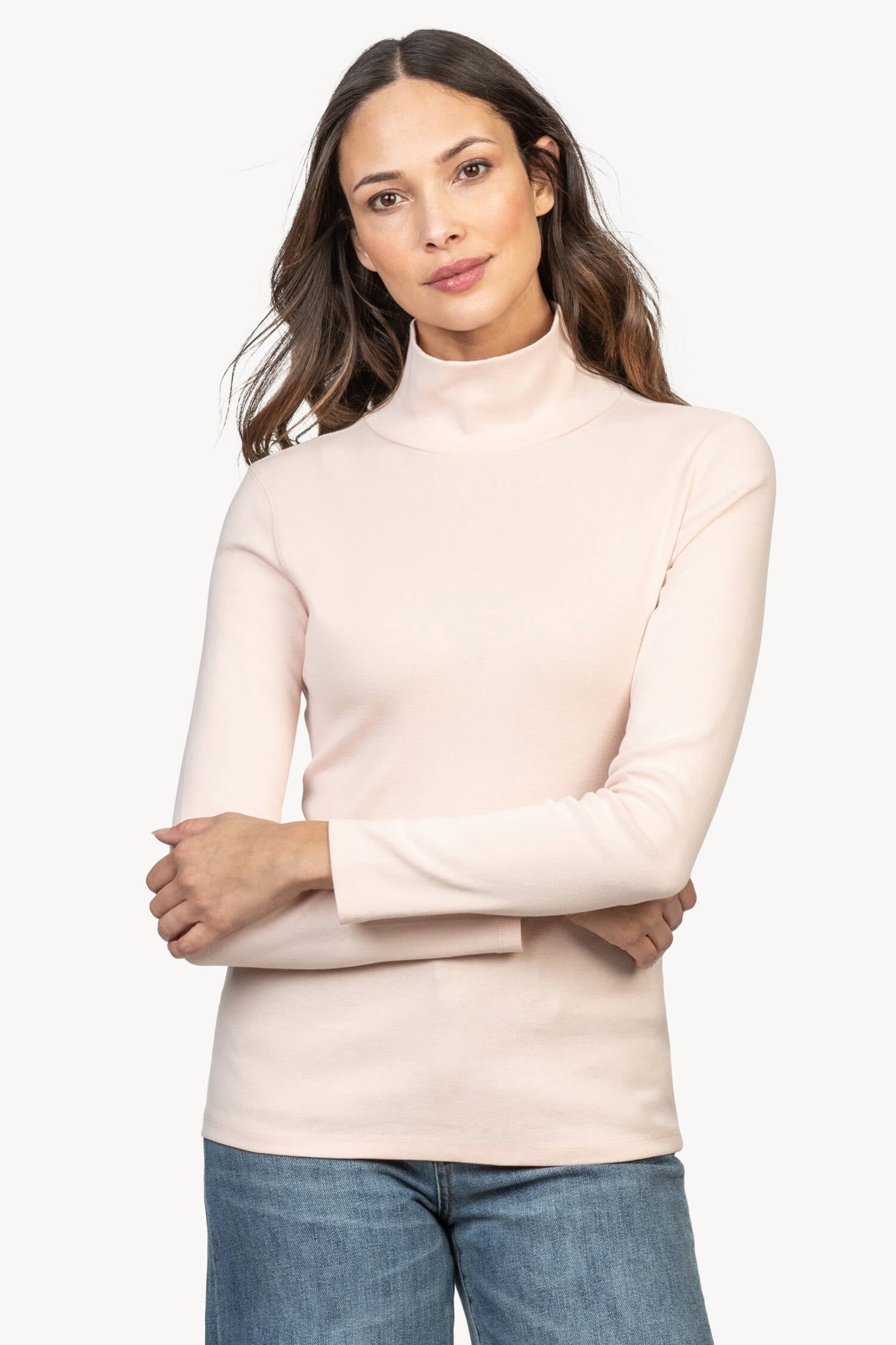 Long Sleeve Turtleneck Tee Womens Top Peony A1