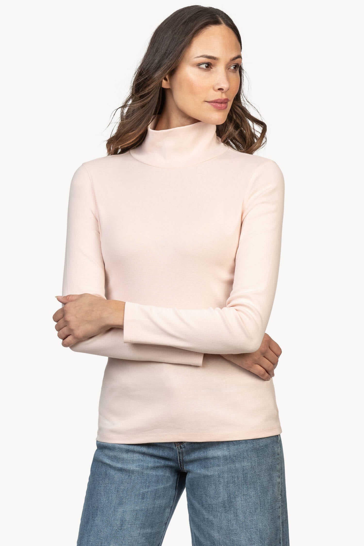 Long Sleeve Turtleneck Tee Womens Top Peony A5