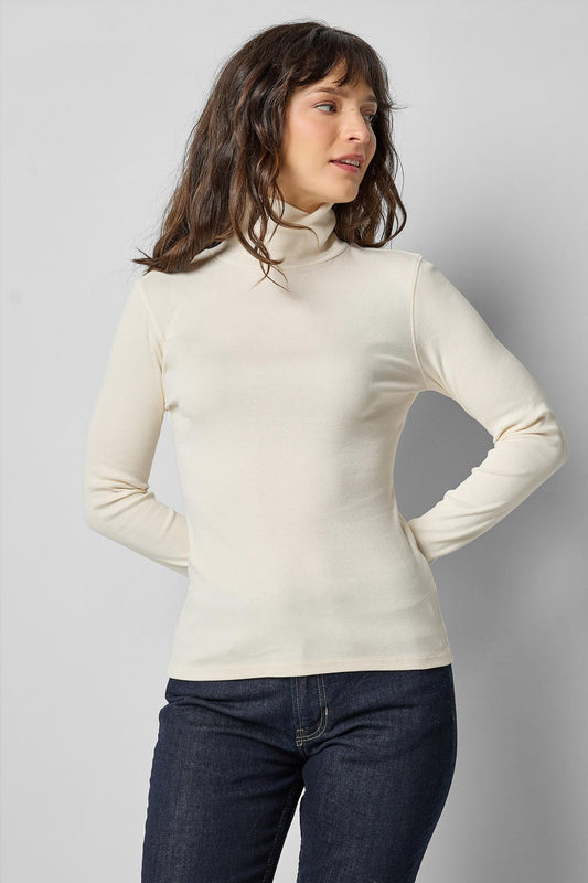 Long Sleeve Turtleneck Tee in color Rope Image A1