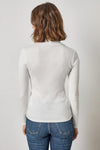 Long Sleeve Turtleneck Tee Womens Top White A2