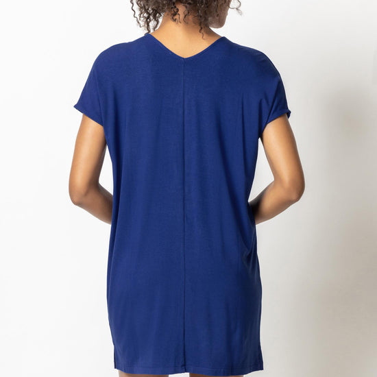 Double V-Neck Dress Womens Dress Cobalt A2