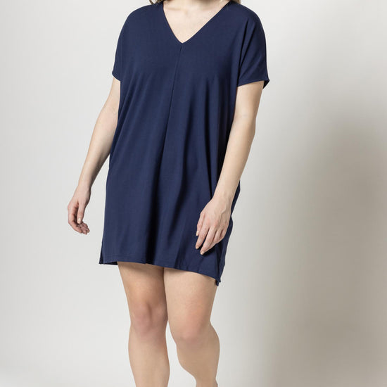 Double V-Neck Dress Womens Dress Cobalt A6