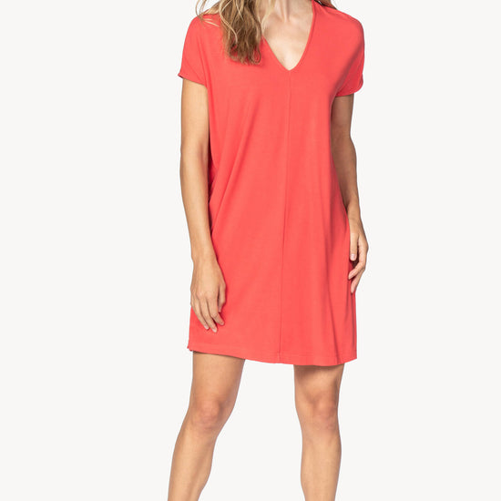 Double V-Neck Dress Womens Dress Poppy A0