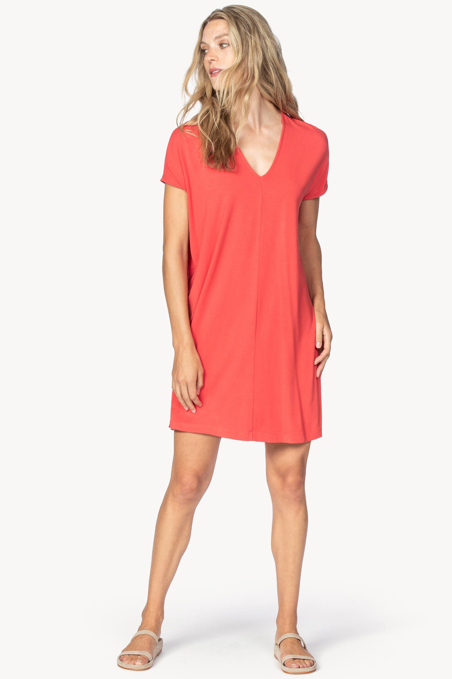 Double V-Neck Dress Womens Dress Poppy A0