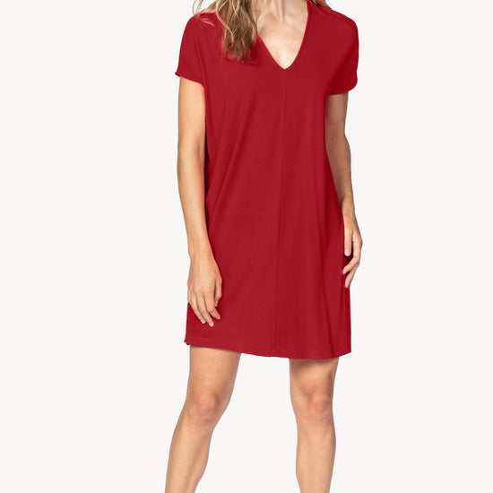 Double V-Neck Dress Womens Dress Ruby A0