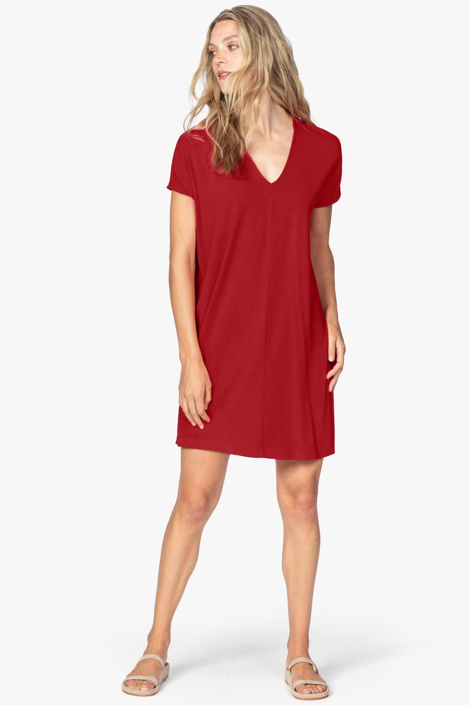 Double V-Neck Dress Womens Dress Ruby A0