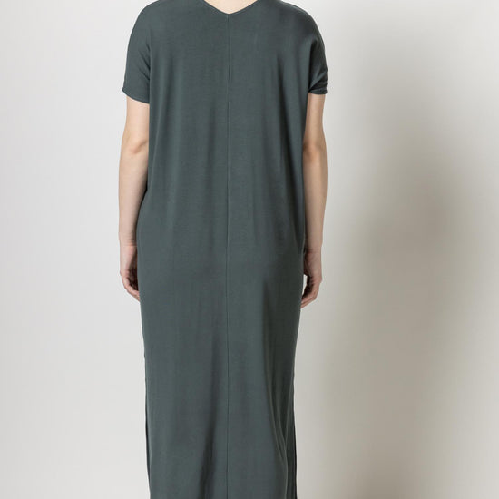 Double V-Neck Maxi Dress Womens Dress Mineral A7