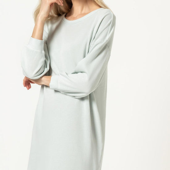 3/4 Sleeve Sweatshirt Dress Womens Dress Haze A1