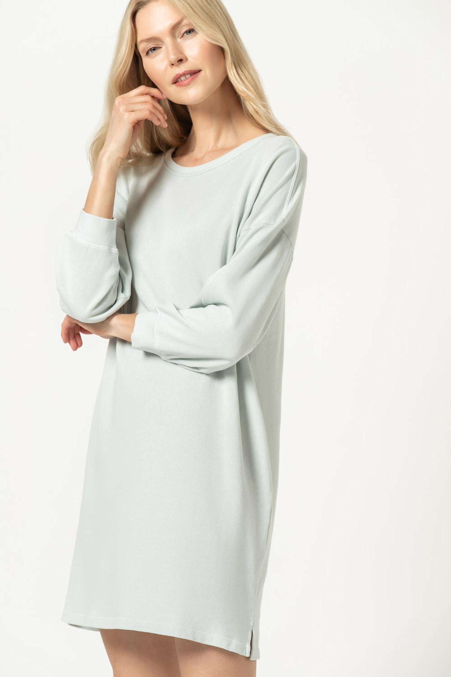 3/4 Sleeve Sweatshirt Dress Womens Dress Haze A1