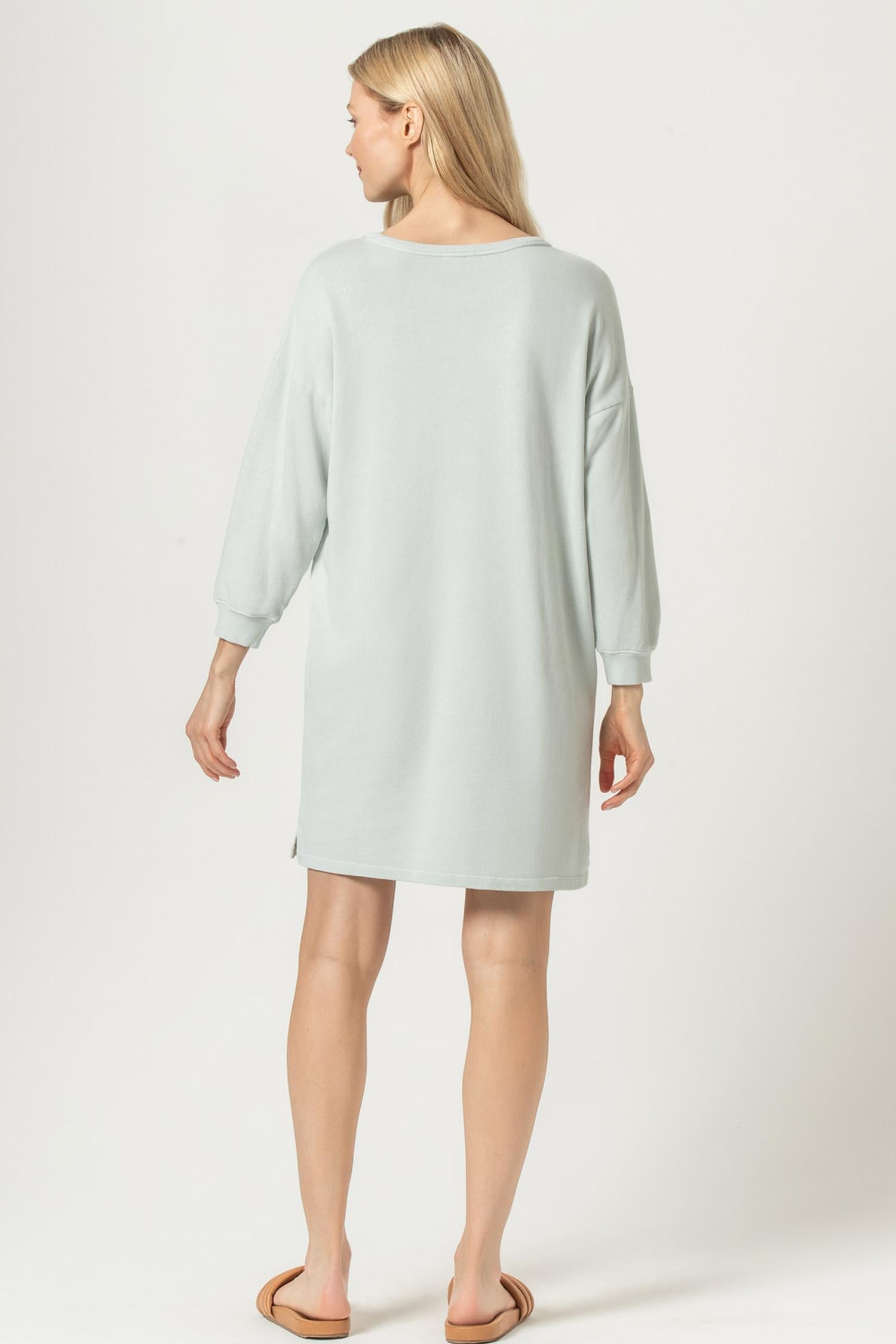 3/4 Sleeve Sweatshirt Dress Womens Dress Haze A2