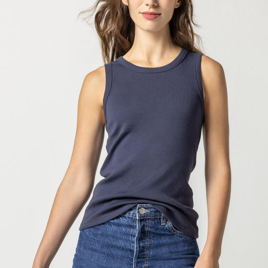 Jewel Tank Womens Top Dark Navy A1