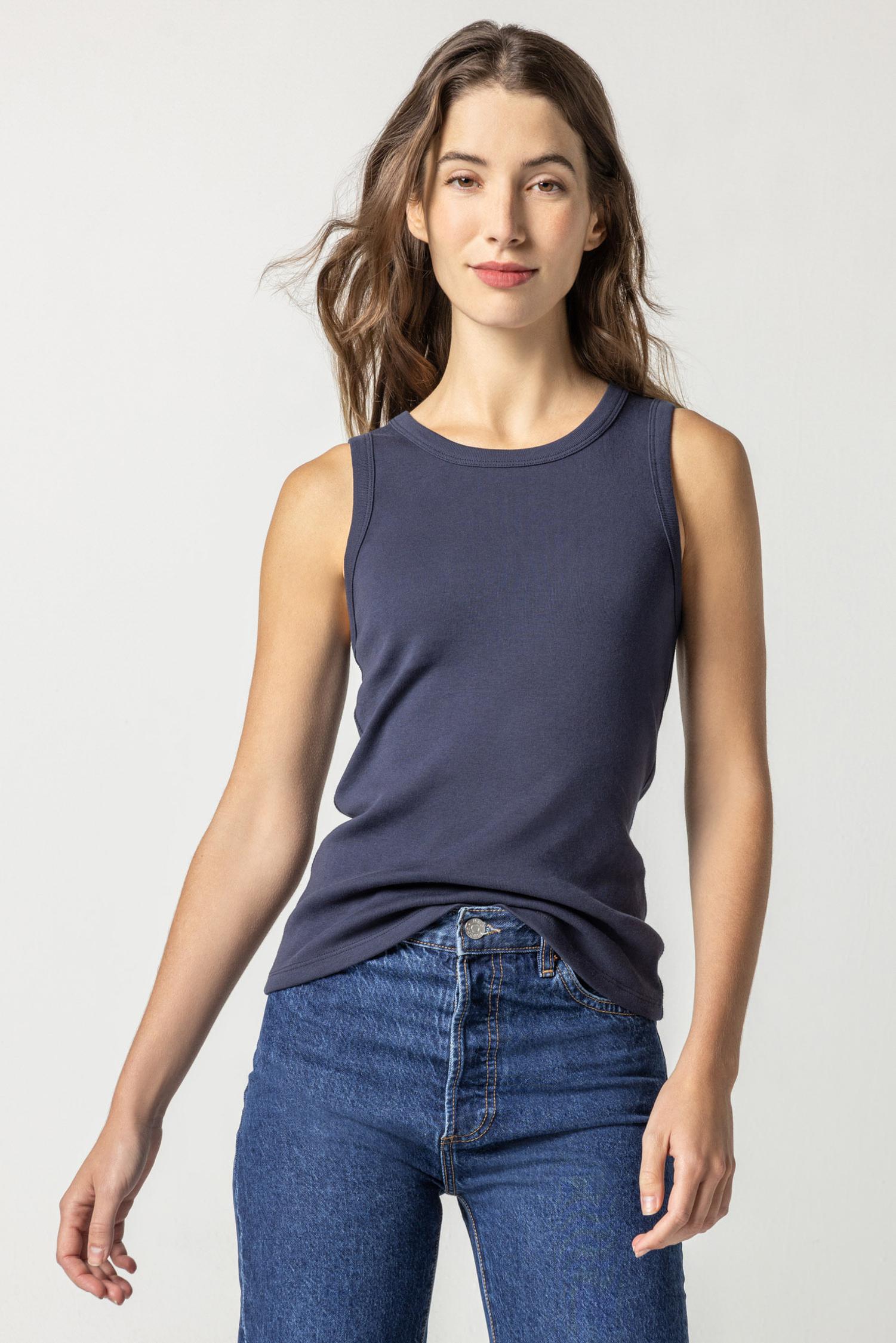 Jewel Tank Womens Top Dark Navy A1