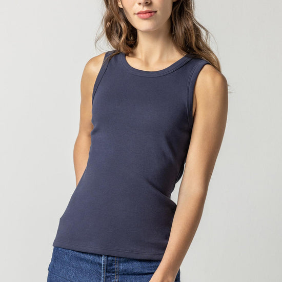 Jewel Tank Womens Top Dark Navy A4