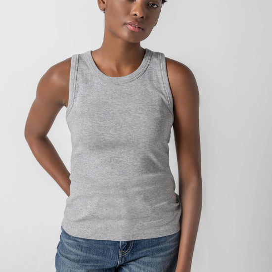 Jewel Tank Womens Top Heather Grey A1