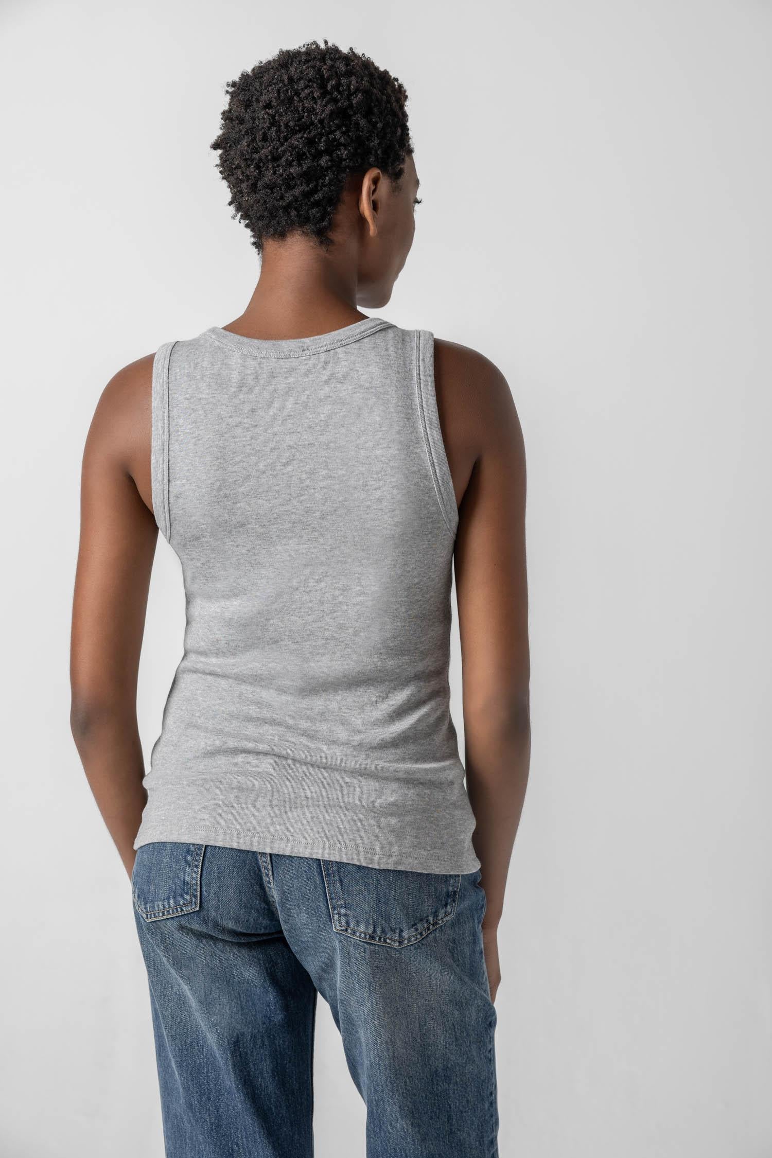 Jewel Tank Womens Top Heather Grey A2