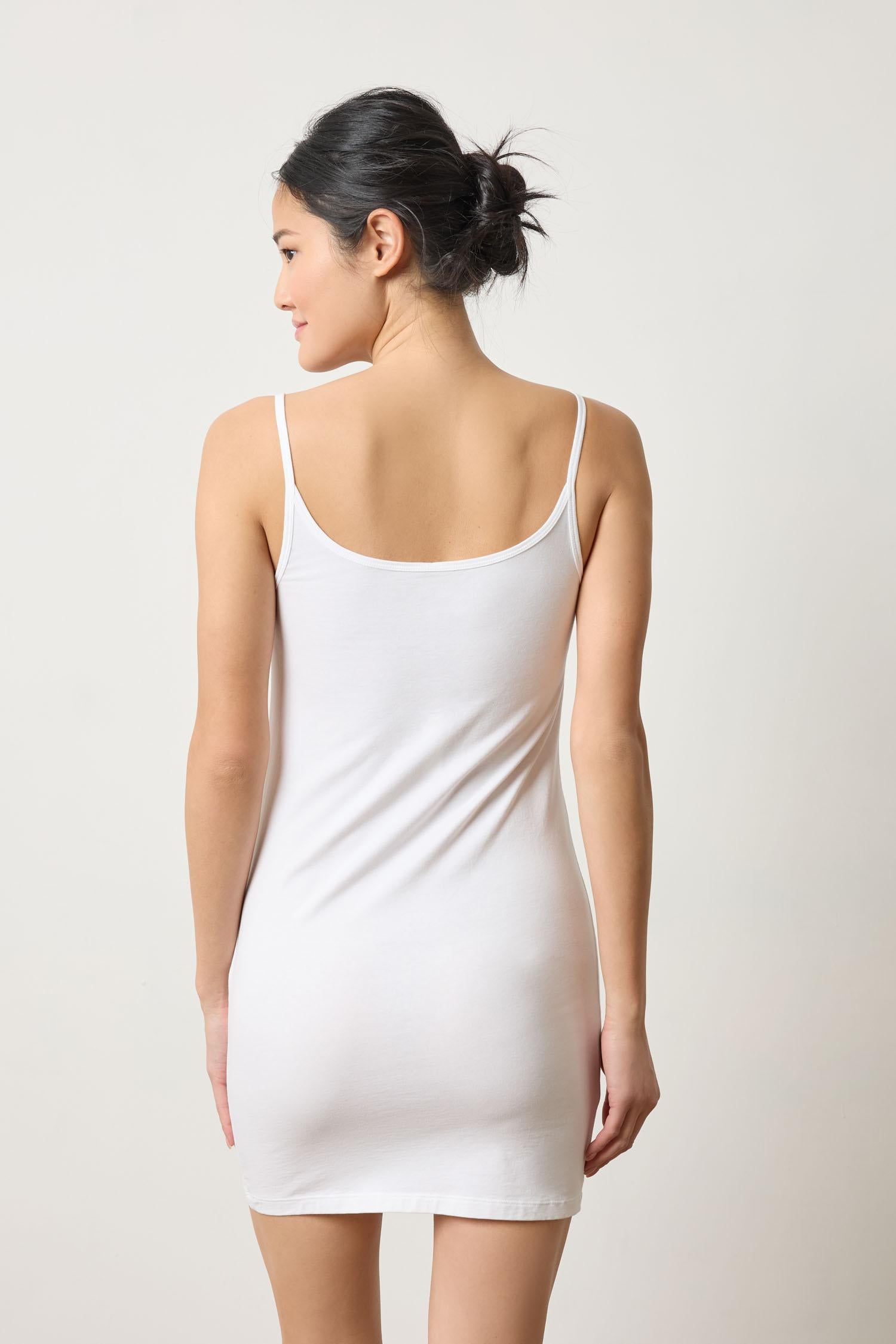 Knit Slip Dress Womens Dress White A2