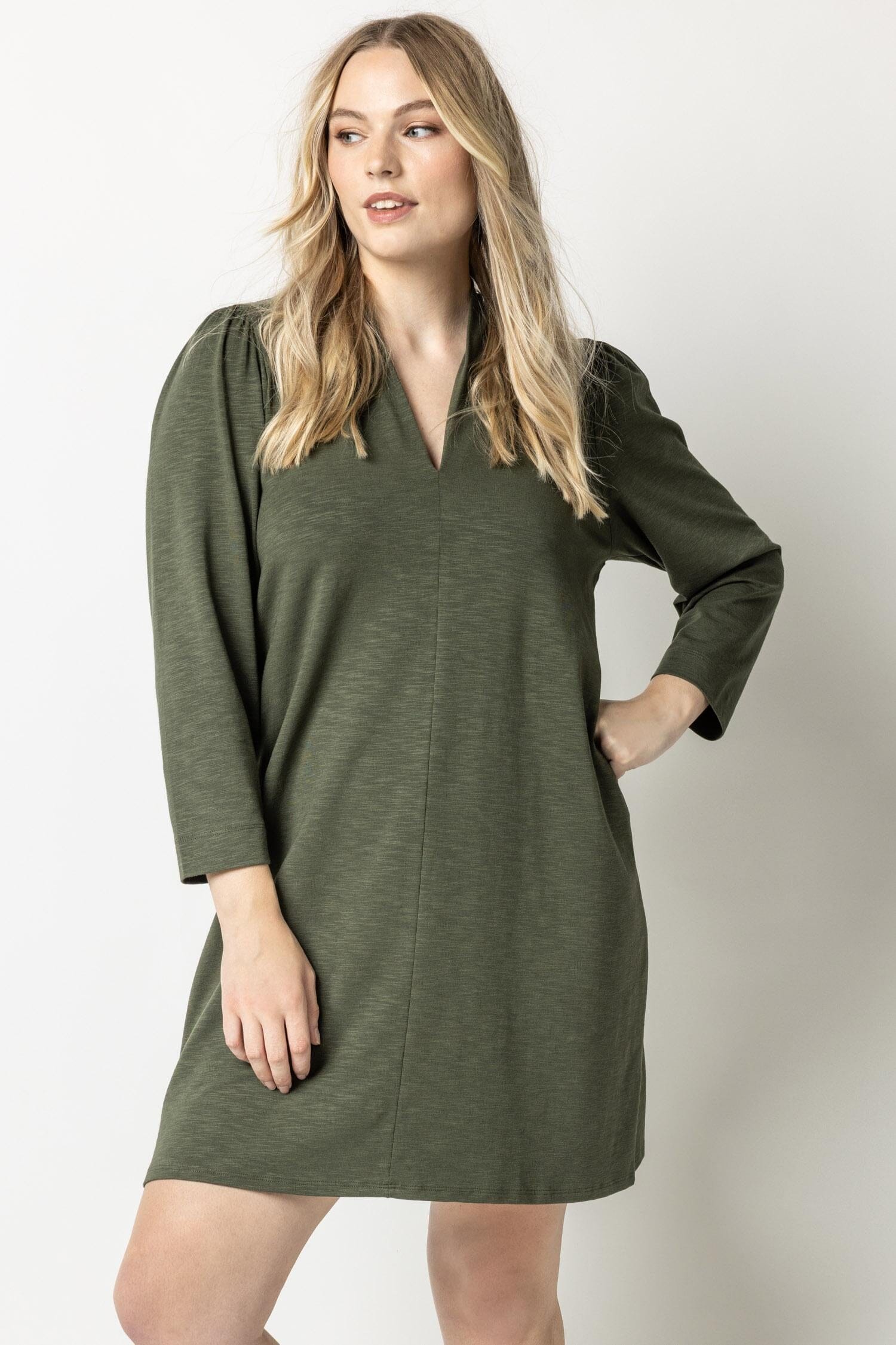 Full Sleeve Split Neck Dress Womens Dress Parsley A1