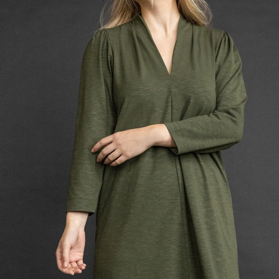 Full Sleeve Split Neck Dress Womens Dress Parsley C2