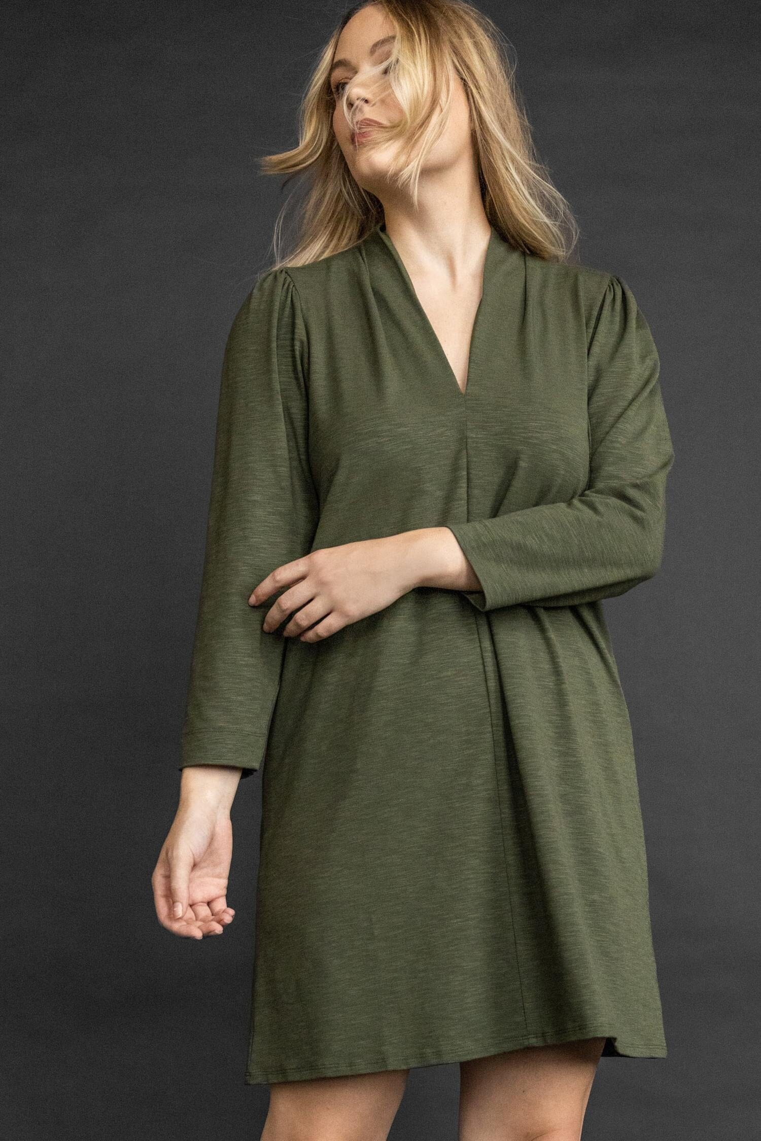 Full Sleeve Split Neck Dress Womens Dress Parsley C2