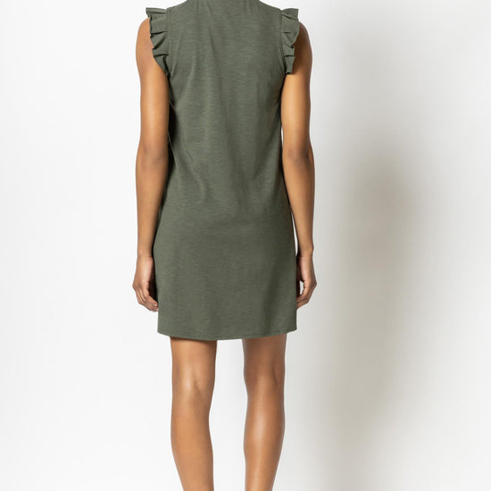 Ruffle Sleeve Mock Neck Dress Womens Dress Parsley A3