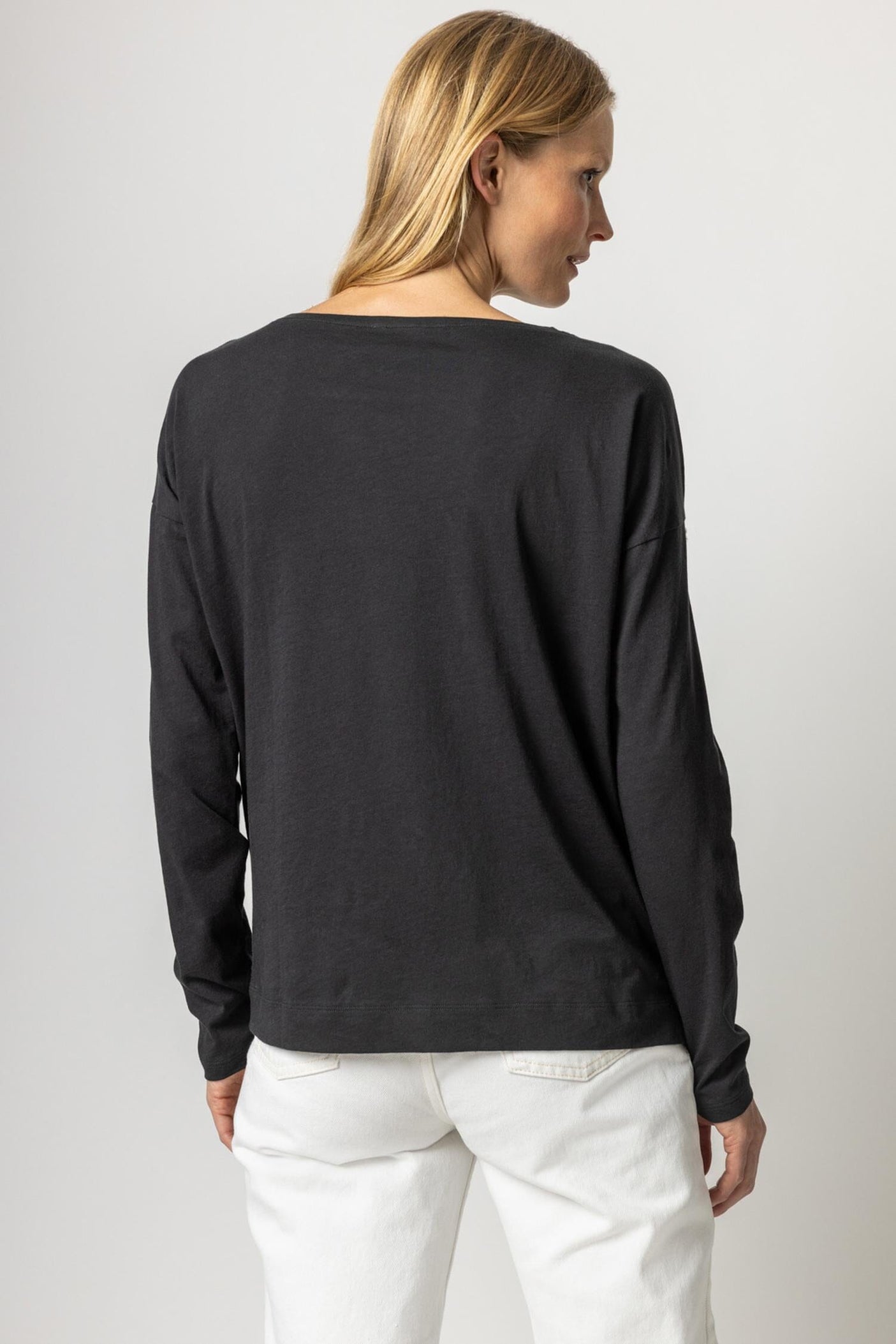 Long Sleeve Drop Shoulder Boatneck