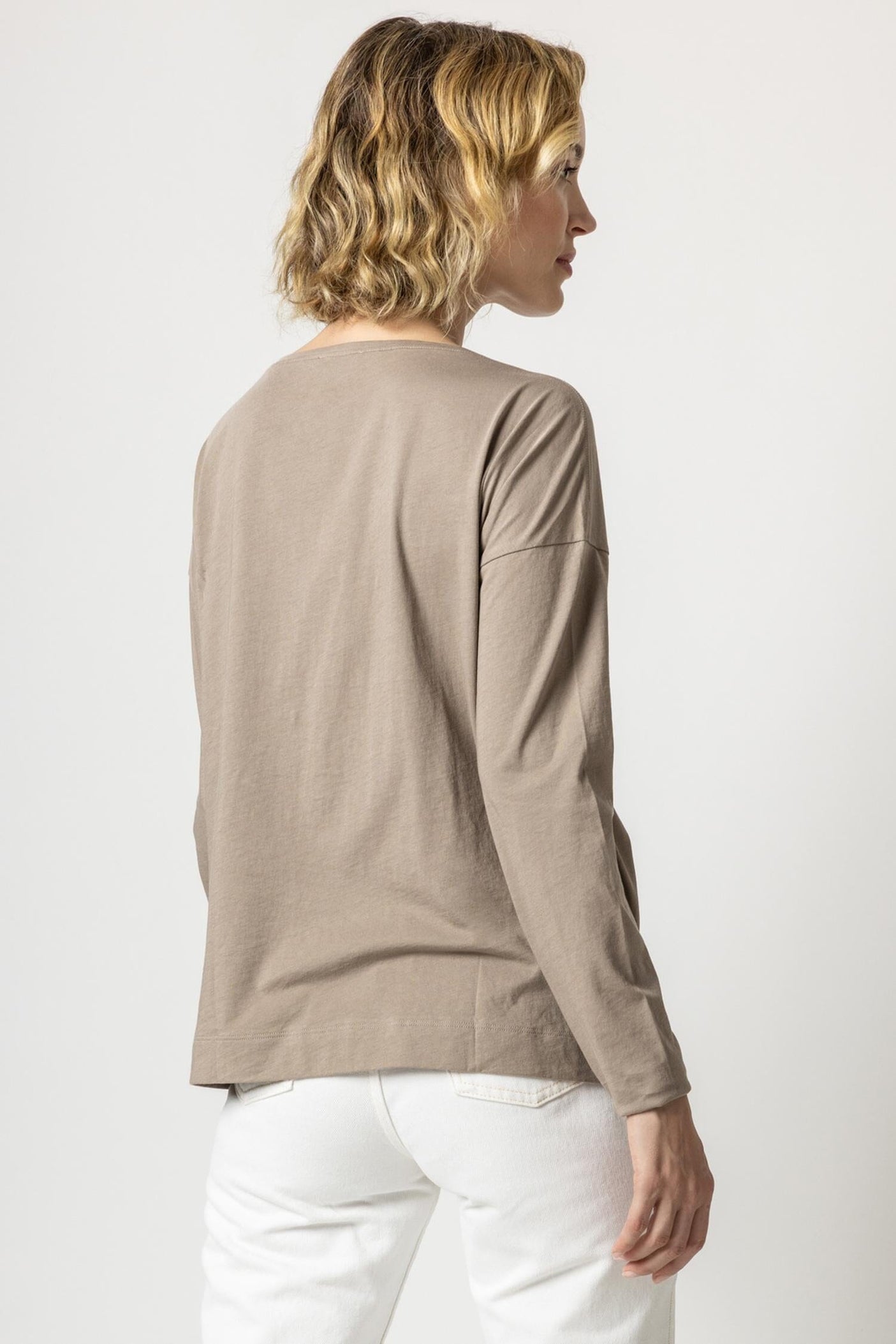 Long Sleeve Drop Shoulder Boatneck