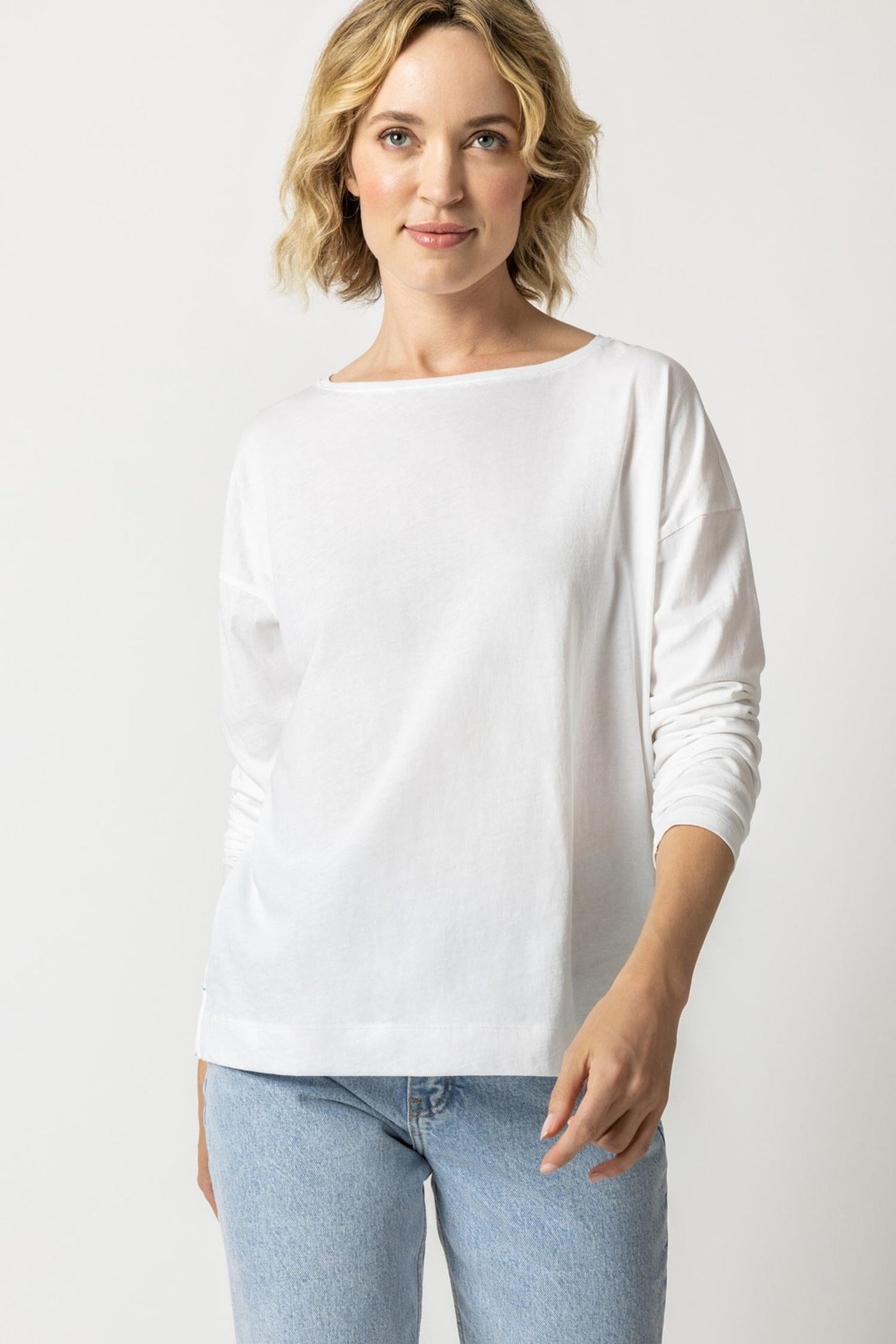 Long Sleeve Drop Shoulder Boatneck