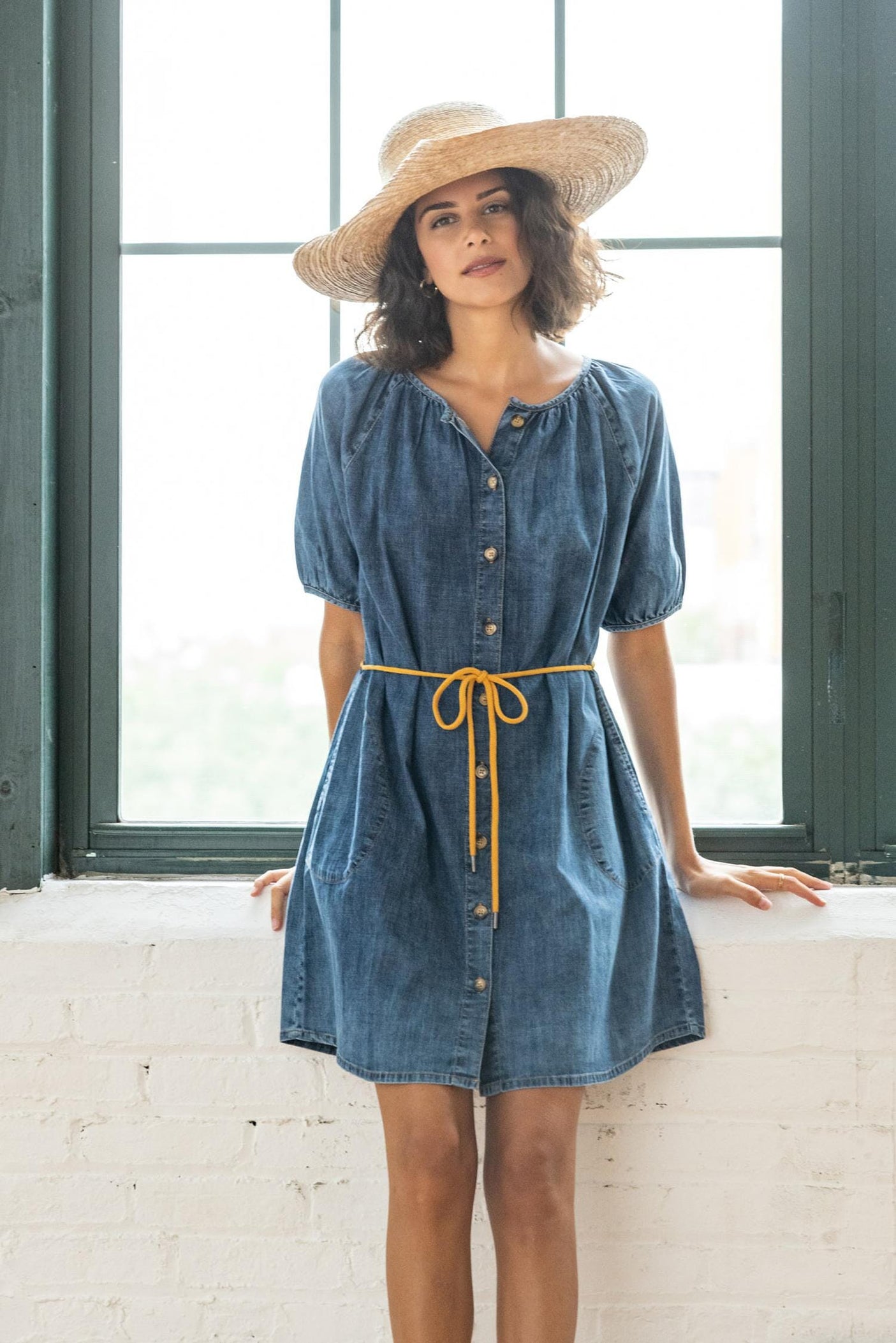 Belted Button Down Dress