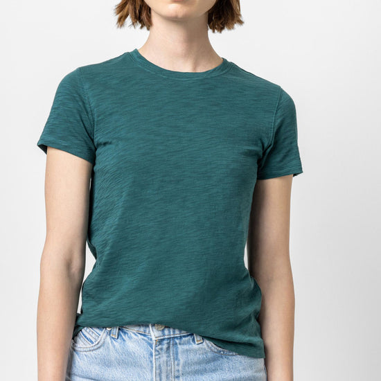 Short Sleeve Back Seam Crewneck Womens Top Sea Moss A1