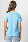 V-Neck Short Sleeve Back Seam Tee Womens Top Aruba A2