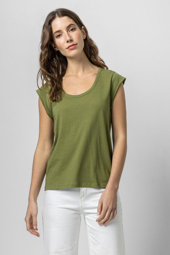 Cap Sleeve Scoop Neck