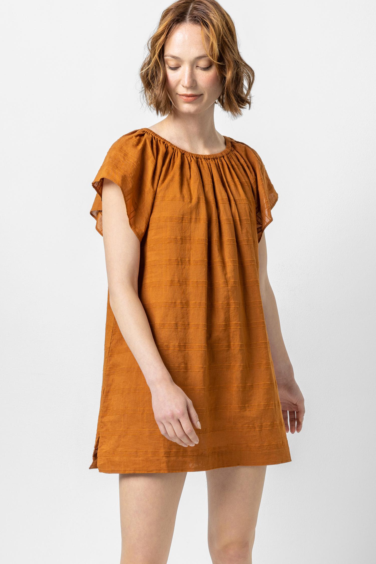 Flutter Sleeve Raglan Dress in color Copper Image A1