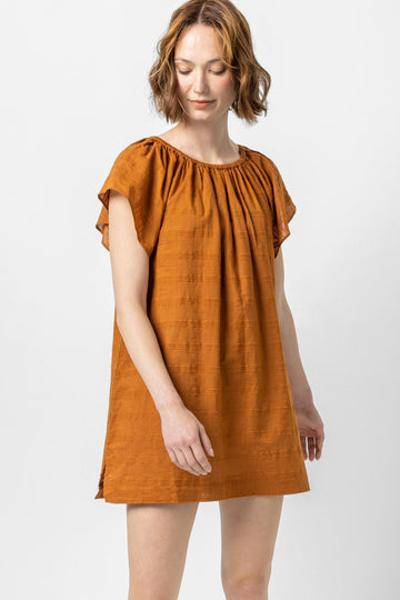Flutter Sleeve Raglan Dress in color Copper Image A1