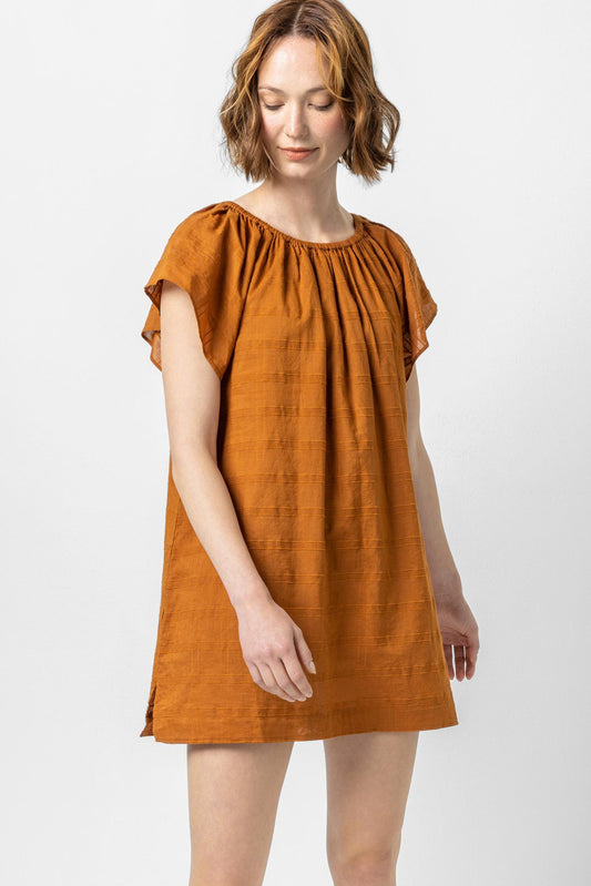 Flutter Sleeve Raglan Dress in color Copper Image A1