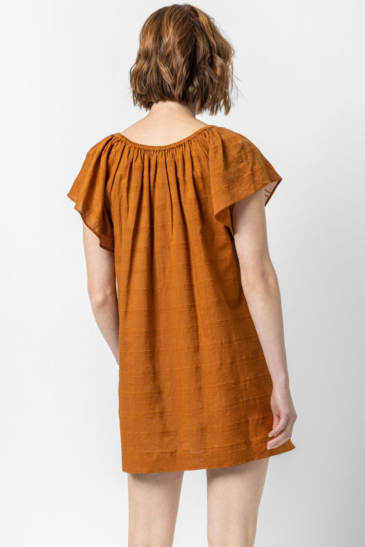 Flutter Sleeve Raglan Dress in color Copper Image A2