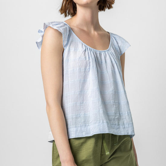 Ruffle Sleeve Top with Shirring Womens Top Breeze A1