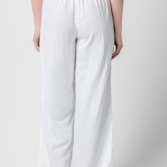 Smocked Waist Full Leg Pant Womens Pant White A2