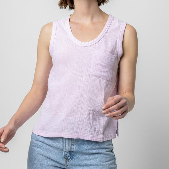 Sleeveless Top with Slits Womens Top Orchid A1