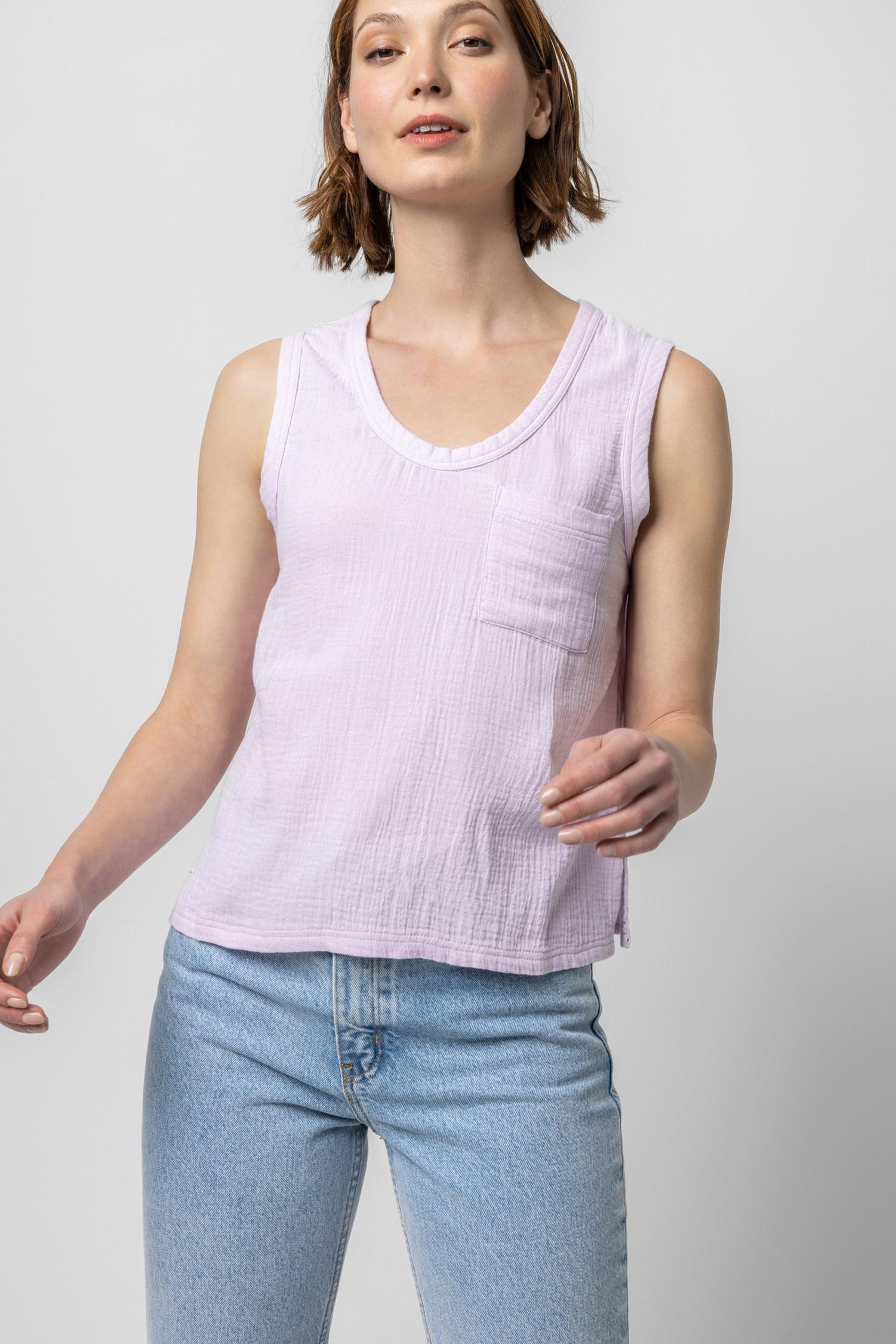 Sleeveless Top with Slits Womens Top Orchid A1