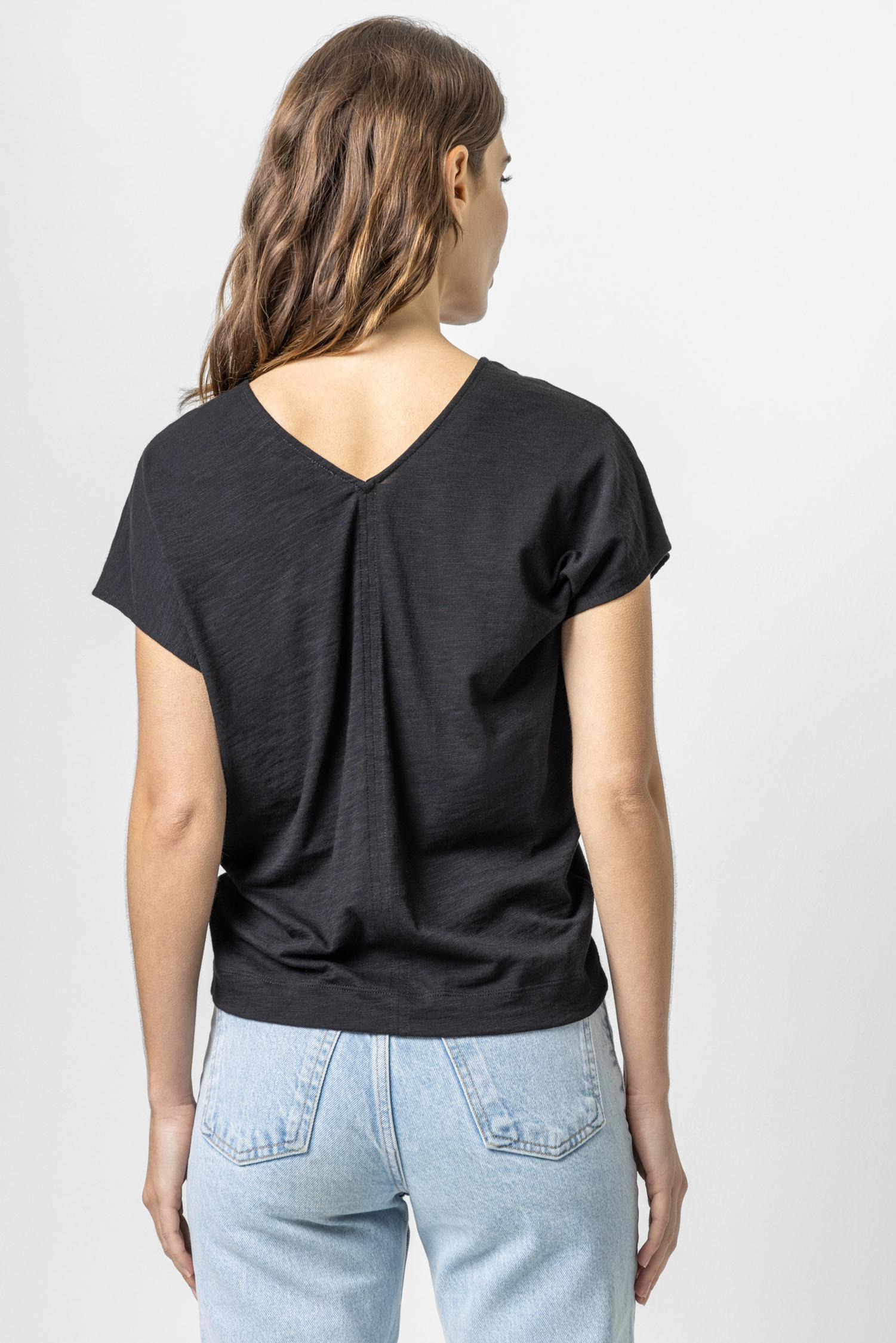 Double V Wedge Tee Womens Top Black A2