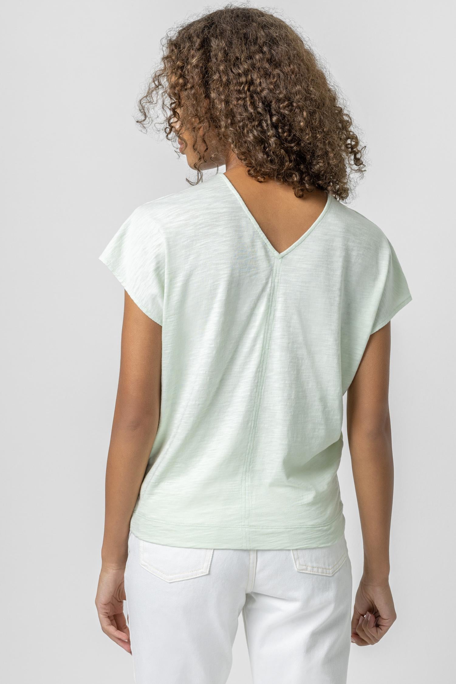 Double V Wedge Tee Womens Top Cucumber A2